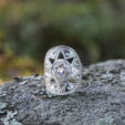 Stor knappring med kristall – Silverring
