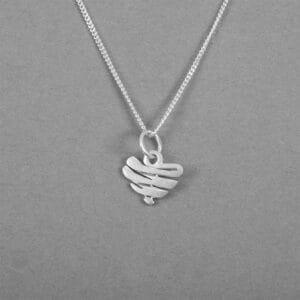 Norrskenshjärta Litet - Silverhalsband