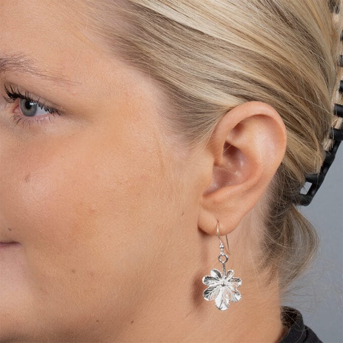 Dewclaw – Silver earrings Daggkåpa – Silverörhängen