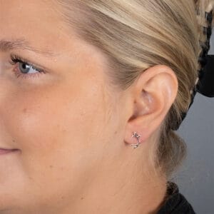 Renhorn ”Tjoarvve” Små – Silverörhängen med stift