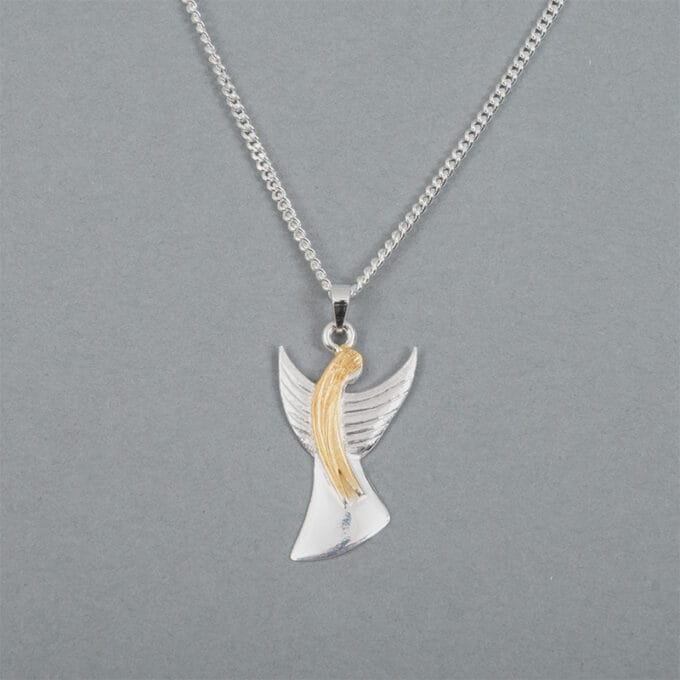 Skyddsängel stor - silverhalsband