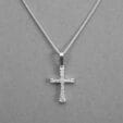 Kors med gnistrande stenar - Silverhalsband