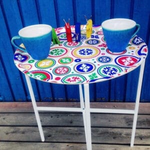 Hem Brickstativ i stål, vitt, för diameter 45 cm